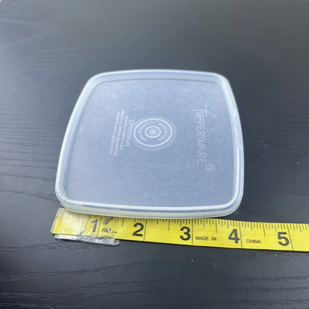 Tupperware 310-41 Clear Square Plastic Replacement Lid Cover Seal Vintage